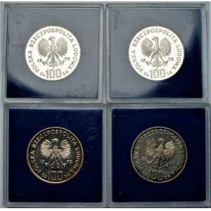 PRL - zestaw 4 sztuk 100 złotych (1975,1979) - Modrzejewska, Wieniawski
