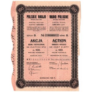 Polskie Radio Spółka Akcyjna - 100 złotych 1926