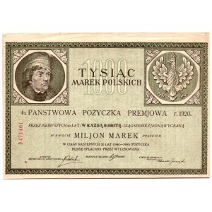 4% Państwowa Pożyczka Premjowa - 1000 marek polskich 1920