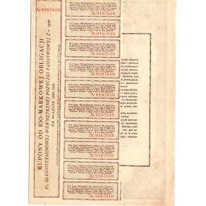 Obligacja 5% Długoterminowej Wewnętrznej Pożyczki Państwowej - 1000 marek polskich 1920