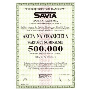 SAVIA Przedsiębiorstwo Handlowe - 500.000 złotych 1991 - na okaziciela