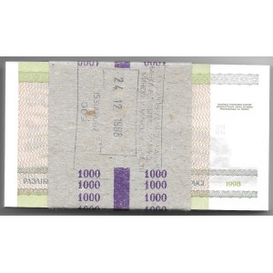 BIAŁORUŚ - paczka bankowa 100 sztuk 1000 rubli 1998