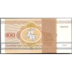 BIAŁORUŚ - paczka bankowa 100 x 100 rubli 1992