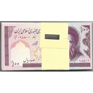 IRAN - paczka bankowa 100 x 100 rials bez daty (1985-