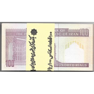 IRAN - paczka bankowa 100 x 100 rials bez daty (1985-