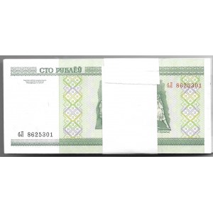 BIAŁORUŚ - paczka bankowa 100 x 100 rubli 2000