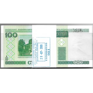 BIAŁORUŚ - paczka bankowa 100 x 100 rubli 2000