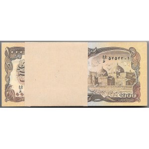 AFGANISTAN - paczka bankowa 100 sztuk 1000 Afghanis n.d (1979-91)
