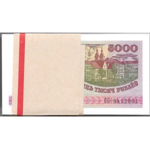 BIAŁORUŚ - paczka bankowa 100 x 5.000 rubli 1998