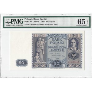 20 złotych 1936 - CE - PMG 65 EPQ