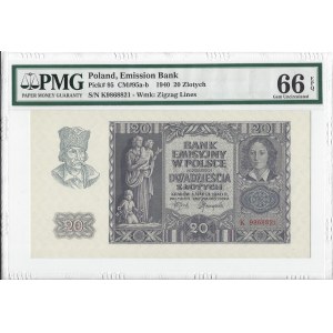 20 złotych 1940 - K - PMG 66 EPQ