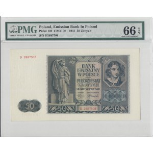 50 złotych 1941 - D - PMG 66 EPQ