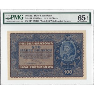100 marek polskich 1919 - IH Serja N - PMG 65 EPQ