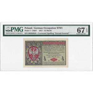 1/2 marki 1916 Generał - PMG 67 EPQ - MAX NOTA
