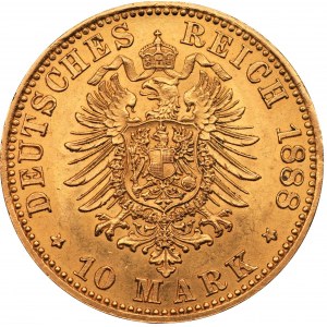 NIEMCY - Prusy - 10 marek 1888 - Fryderyk III