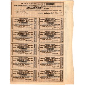 Towarzystwo Zakładów Przędzalni Bawełny, Tkalni i Blecharni ZAWIERCIE, Em.4, - 6000 marek 1923