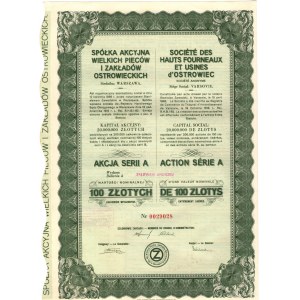 Spółka Akcyjna Wielkich Pieców i Zakładów Ostrowieckich - 100 złotych - seria A