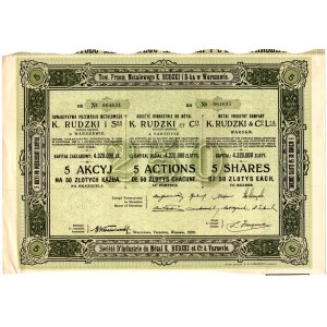 Towarzystwo Przemysłu Meatolwego K. RUDZKI - 5 x 50 złotych 1926