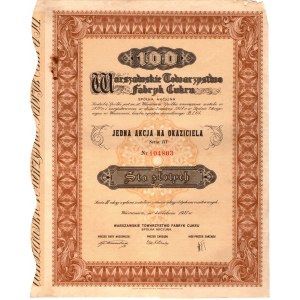 Warszawskie Towarzystwo Fabryk Cukru - 1 x 100 złotych 1937