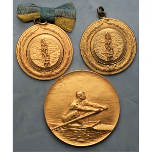 Zestaw 3 medali Wioślarskich - Warszawa 1932, Anvers 1930