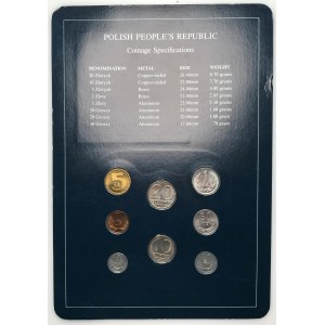 Zestaw 8 monet od 10 groszy do 20 złotych z lat 1975-1985