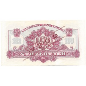 100 złotych 1944 - WZÓR - Dr123456/DR789000 - klauzula ...obowiązkowe