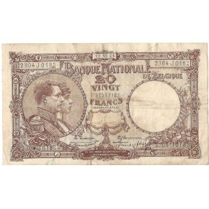 BELGIA - 20 franków 1924