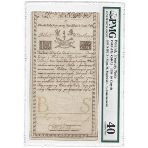 10 złotych 1794 - D - PMG 40 - fragment znaku wodnego COMP-