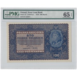 100 marek polskich 1919 - I Serja D - PMG 65 EPQ