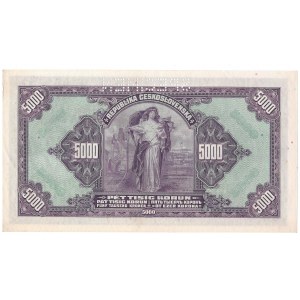 CZECHOSŁOWACJA - 5.000 koron 1920 - SPECIMEN - z pieczęcią protektoratu Czech i Moraw