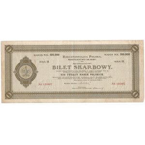 BILET SKARBOWY - 100.000 marek polskich 1923 - Serja III