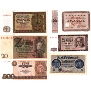 NIEMCY - zestaw 6 banknotów (1929-1985)