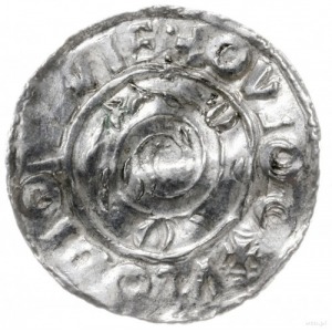 denar 1018-1035; Aw: Spirala, wokoło imitacja napisu; R...