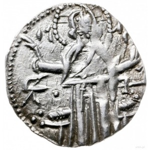 grosz 1331-1371; Aw: Chrystus siedzący na tronie na wpr...
