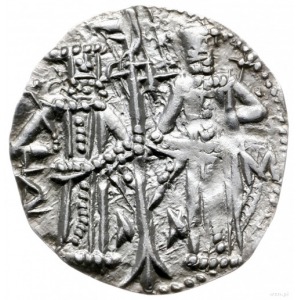 grosz 1331-1371; Aw: Chrystus siedzący na tronie na wpr...
