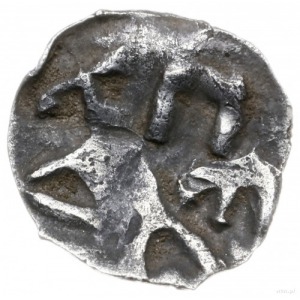 anonimowy denar ok. 1375-1384, Troki? Łuck?; Aw: Grot w...