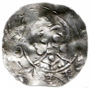 denar 1046-1054, mennica Deventer; Aw: Popiersie święte...