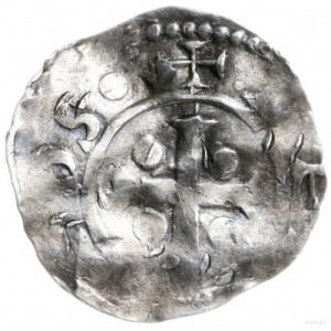 denar 1046-1054, mennica Deventer; Aw: Popiersie święte...