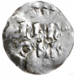 denar 994-1016, Aw: Napis poziomy EISBISIIS DOISIIS; Rw...