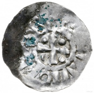 denar 994-1016, Aw: Napis poziomy EISBISIIS DOISIIS; Rw...