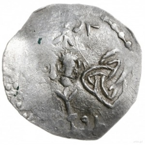 denar 1002-1024; Aw: Krzyż z kulkami w kątach, wokoło f...