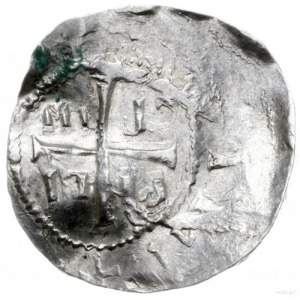 denar 1024-1036, Kolonia; Aw: Krzyż, w kątach PILIGRIM;...