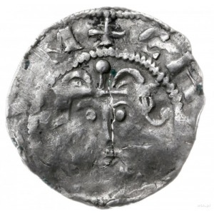 denar 1027-1039, mennica Duisburg; Aw: Popiersie cesarz...