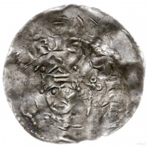 denar 1039-1056, mennica Wormacja; Aw: Popiersie króla ...