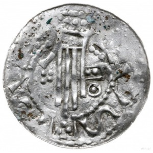 denar 1002-1024; Aw: Głowa w koronie w prawo; Rw: Dłoń ...