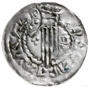 denar 1002-1024; Aw: Głowa w koronie w prawo; Rw: Dłoń ...