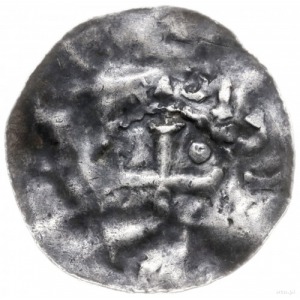 denar 919-936, Metz; Aw: Krzyż z poprzeczkami; Rw: Krzy...