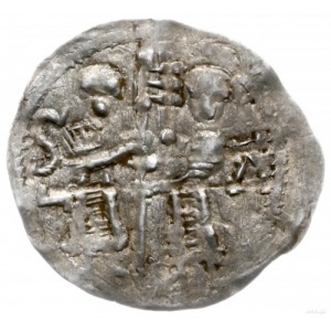 denar ok. 1177-1201; Aw: W 4 polach dwunitkowego krzyża...