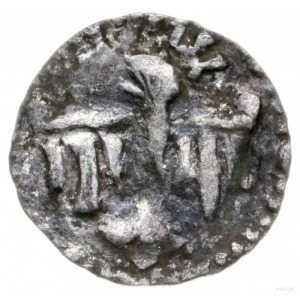 denar koronny 1386-1399, mennica Wschowa; Aw: Orzeł pia...