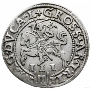 trojak 1562, Wilno; odmiana z monogramem i Pogonią bez ...
